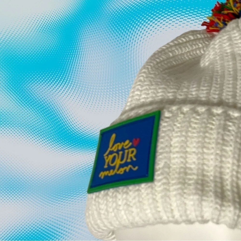 NWOT LOVE YOUR MELON SUPERHERO POM BEANIE